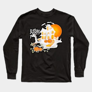 Halloween scary castle Long Sleeve T-Shirt